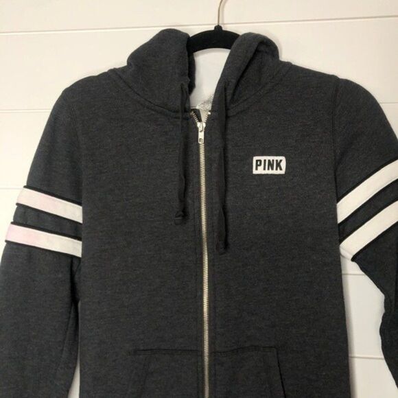 2/$30 Victoria’s Secret VS PINK Zip Up Coat Jacket Y2K 2000s Varsity - Picture 5 of 7